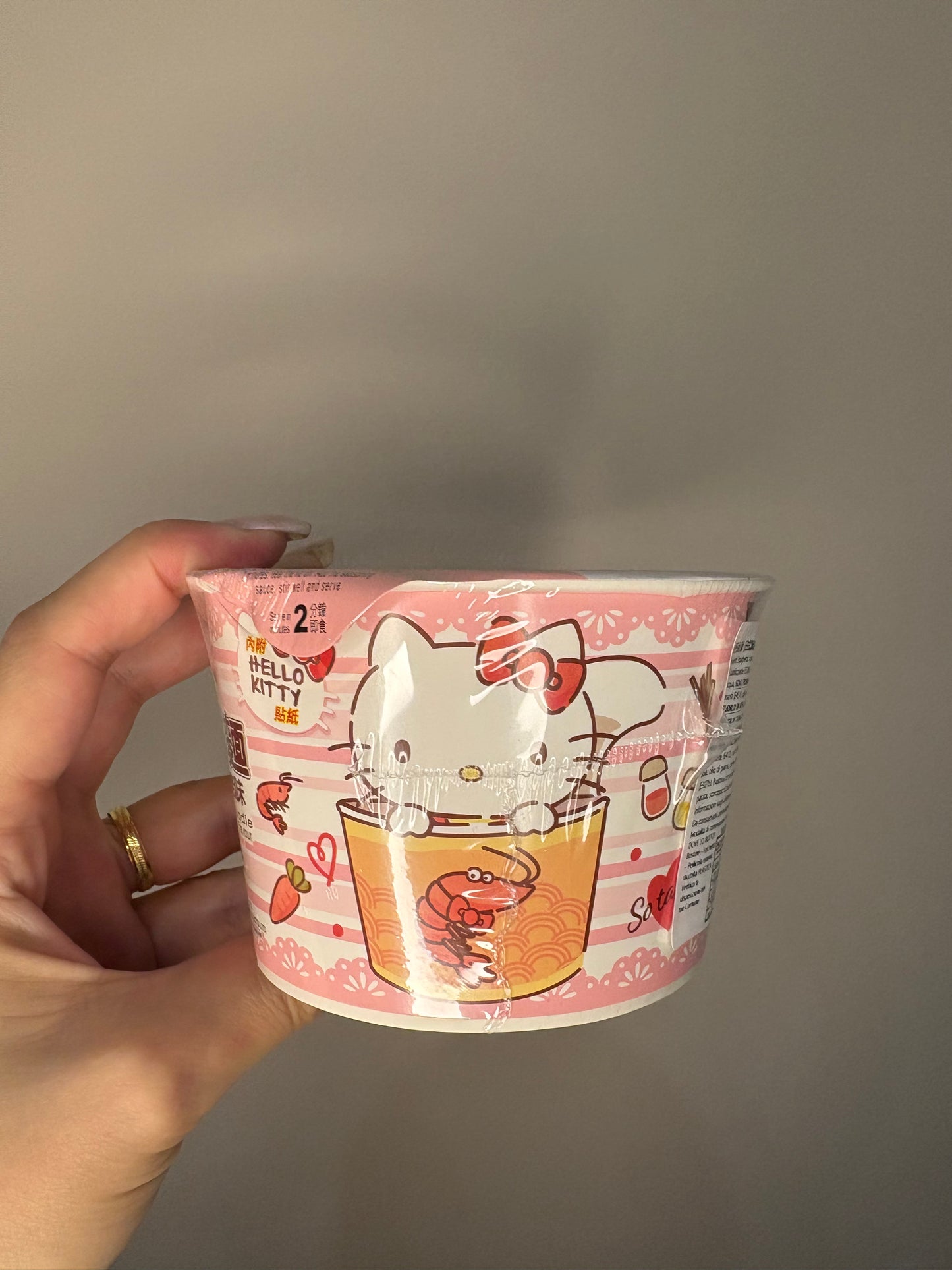Noodles istantanei Hello Kitty ai Gamberetti